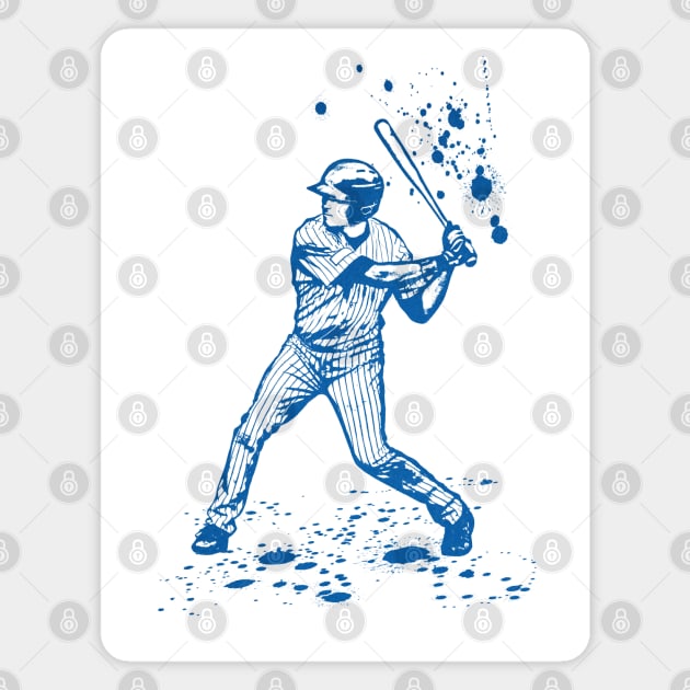 Baseball Batter or Hitter in Launch Position - 01 Magnet by SPJE Illustration Photography